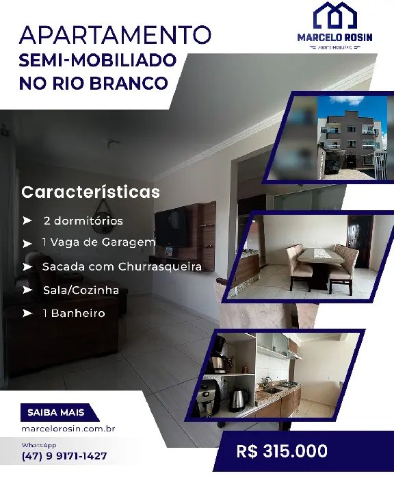 Apartamento 2 dormitórios no Rio Branco