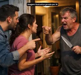 Dono do imóvel ameaça casal com faca por causa do aluguel